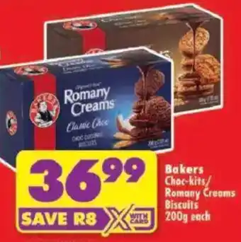 Shoprite Bakers Choc-kits/ Romany Creams Biscuits offer