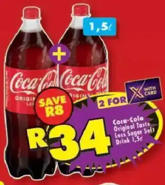 Shoprite Coca-Cola Original Taste Less Sugar Soft Drink offer