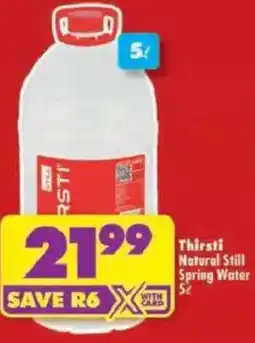 Shoprite Thirsti Natural Still Spring Water offer