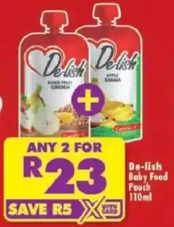 Shoprite De-lish Baby Food Pouch offer