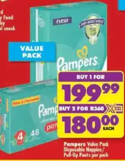 Shoprite Pampers Value Pack Disposable Nappies/ Pull-Up Pants offer