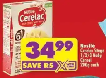 Shoprite Nestlè Cerelac Stage 1/2/3 Baby Cereal offer