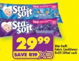 Shoprite Sta-Soft Fabric Conditioner Refill offer