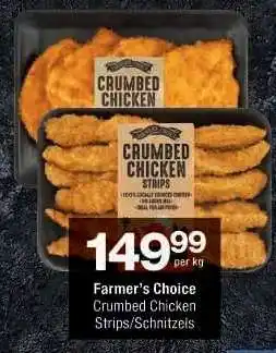 Checkers Farmer's Choice Crumbed Chicken Strips/Schnitzels offer