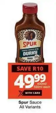Checkers Spur Sauce All Variants offer