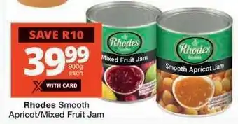 Checkers Rhodes Smooth Apricot/Mixed Fruit Jam offer