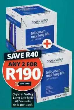 Checkers CRYSTAL VALLEY LONG LIFE MILK offer