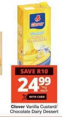 Checkers Clover Vanilla Custard/Chocolate Dairy Dessert offer