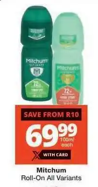 Checkers Mitchum Roll-On All Variants offer