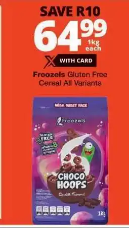 Checkers Froozels Gluten Free Cereal All Variants offer