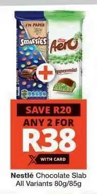 Checkers NESTLE CHOCOLATE SLAB offer