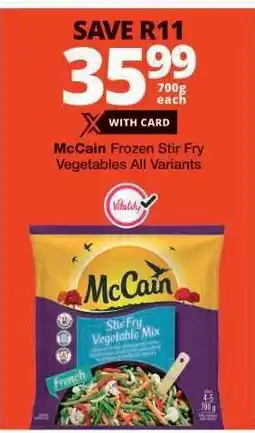 Checkers McCain Frozen Stir Fry Vegetables All Variants offer
