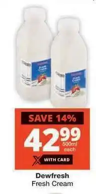 Checkers Dewfresh Fresh Cream offer
