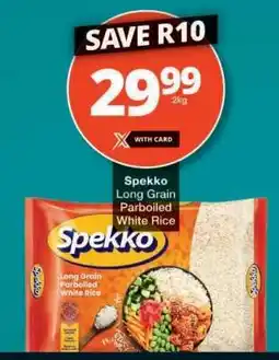 Checkers SPEKKO LONG GRAIN PARBOILED WHITE RICE offer