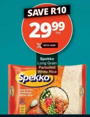 Checkers SPEKKO LONG GRAIN PARBOILED WHITE RICE offer