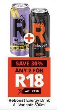 Checkers Reboost Energy Drink offer