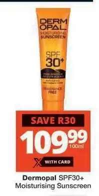 Checkers Dermopal SPF30+ Moisturising Sunscreen offer