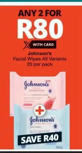 Checkers Johnson's Facial Wipes offer