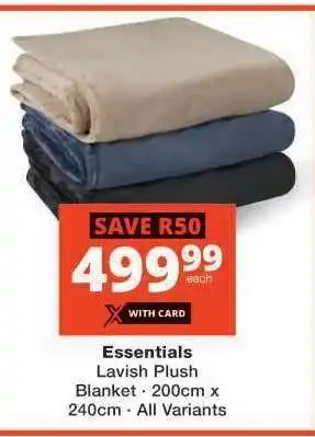 Checkers Essentials Lavish Plush Blanket offer