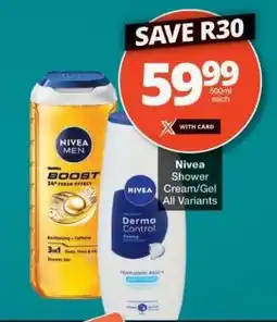 Checkers Nivea Shower Cream/Gel offer