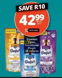 Checkers Comfort Fabric Conditioner Pouch All Variants offer