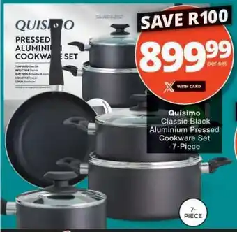 Checkers Quisimo Classic Black Aluminium Pressed Cookware Set offer