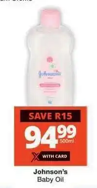 Checkers JOHNSON'S BABY OIL offer