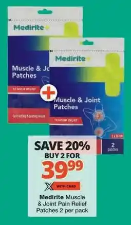 Checkers Medirite Muscle & Joint Pain Relief Patches offer