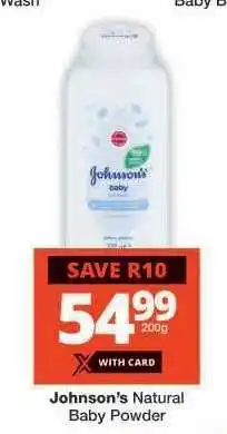 Checkers JOHNSON'S NATURAL BABY POWDER offer