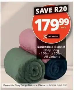Checkers Essentials Blanket Cozy Snug offer