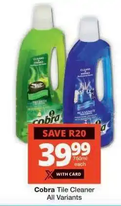Checkers COBRA TILE CLEANER offer