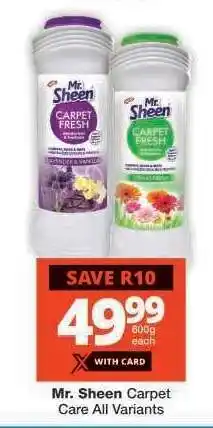 Checkers Mr. Sheen Carpet Care All Variants offer