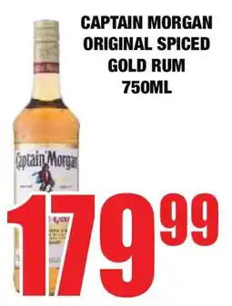Boxer CAPTAIN MORGAN ORIGINAL SPICED GOLD RUM 750ml offer