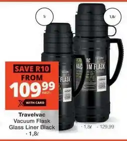 Checkers Travelvac Vacuum Flask Glass Liner Black offer