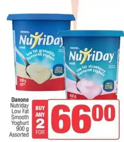 Spar Danone Nutriday Low Fat Smooth Yoghurt 900 g Assorted offer