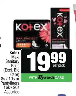 Spar Kotex Maxi Sanitary Pads offer