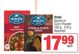 Spar Hinds Spices or Curry Powder offer