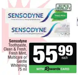 Spar SENSODYNE TOOTHPASTE offer