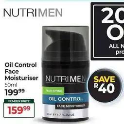 Dis-Chem Nutrimen Oil Control Face Moisturiser offer