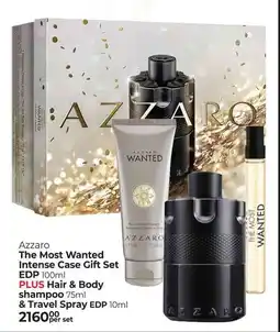 Dis-Chem Azzaro The Most Wanted Intense Case Gift Set EDP Plus Hair & Body Shampoo & Travel Spray EDP offer