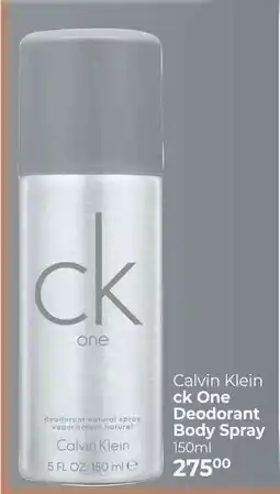 Dis-Chem Calvin Klein One Deodorant Body Spray offer
