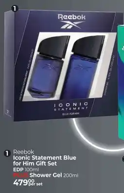 Dis-Chem Reebok Iconic Statement Blue For Him Gift Set EDP Plus Shower Gel offer