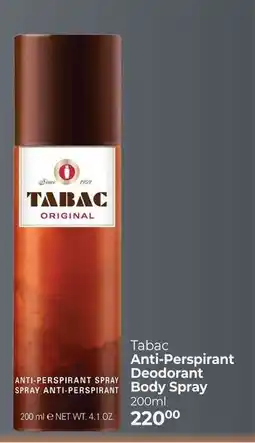 Dis-Chem Tabac Anti Perspirant Deodorant Body Spray offer