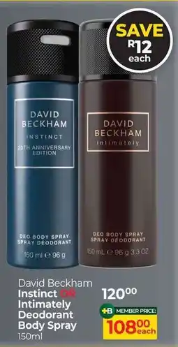 Dis-Chem David Beckham Instinct Or Intimately Deodorant Body Spray offer