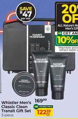 Dis-Chem Nature's Nourishment Whistler Men's Classic Clean Transit Gift Set offer