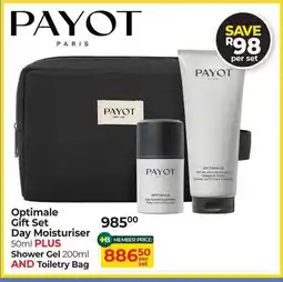 Dis-Chem Payot Optimale Gift Set Day Moisturiser Plus Shower Gel & Toiletry Bag offer