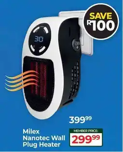Dis-Chem Milex Nanotec Wall Plug Heater offer