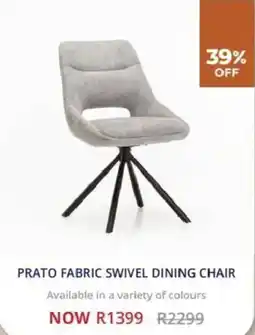 Decofurn Prato fabric swivel dining chair offer