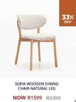 Decofurn Sofia wooden dining chair-natural leg offer