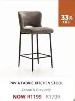 Decofurn Pavia fabric kitchen stool offer